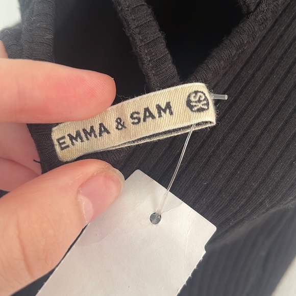 NWT LF Emma & Sam Ribbed black reversible bodysuit with ladder cutouts - Picture 8 of 9